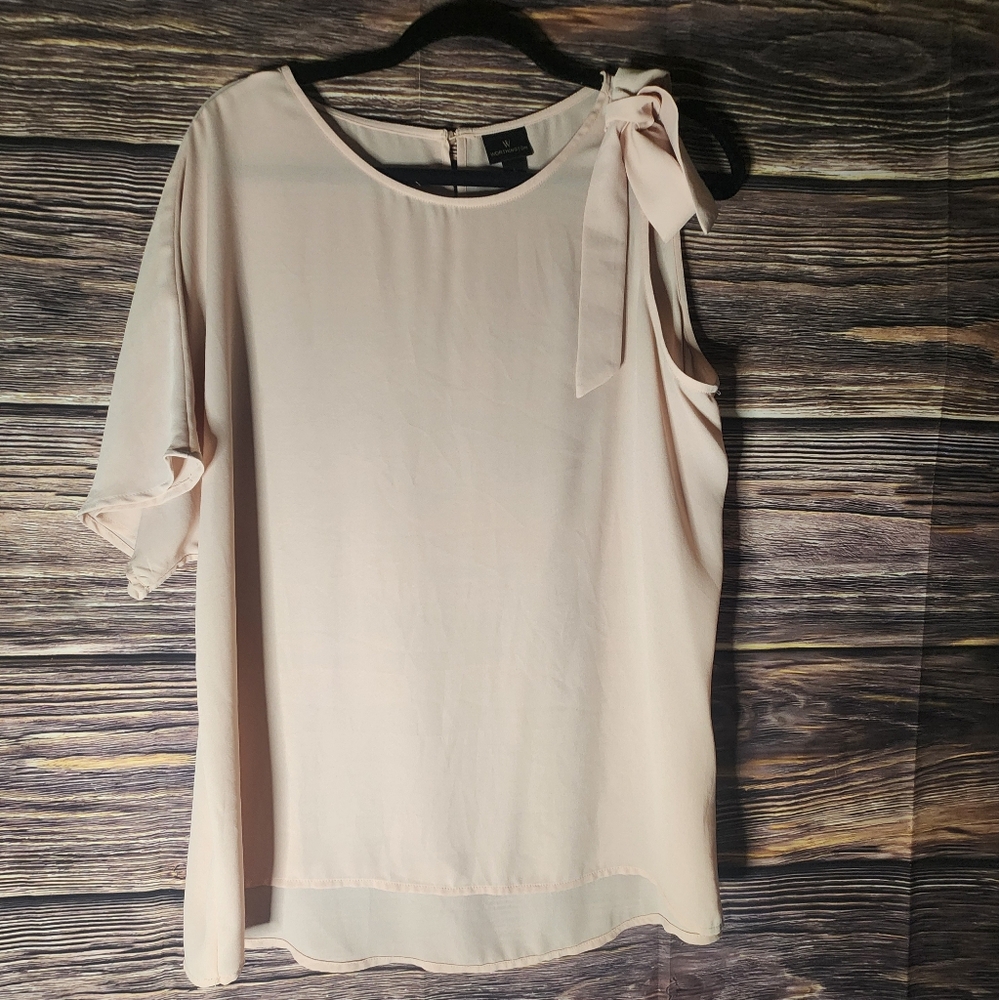 Worthington Cream Blouse with Bow Detail